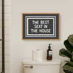 The Best Seat in House Print, Bathroom Prints, Quote Prints For Bathroom, Downstairs Loo, Funny Quotes Wall Art - thumbnail 1