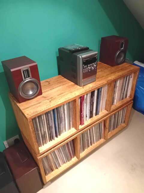 Vinyl Record Storage Cube Unit - Pine Or Oak - image 1