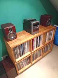 Vinyl Record Storage Cube Unit - Pine Or Oak