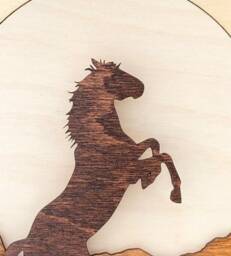 Layered Wood Horse Desert Scene Wall Art - Born To Be Wild Rustic Decor - thumbnail 3