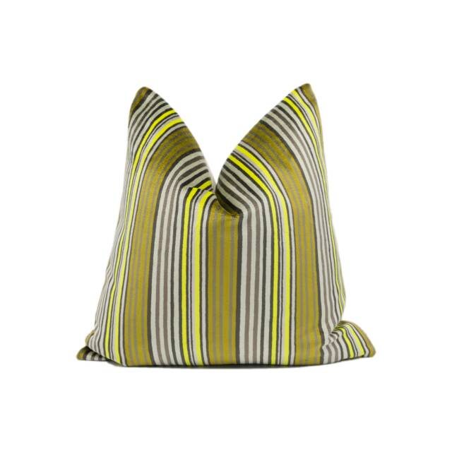 Modern Bright Striped Velvet Cushion Cover - Handmade Throw Pillow Designer Home D??cor - image 1