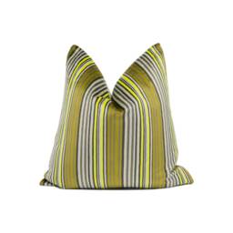 Modern Bright Striped Velvet Cushion Cover - Handmade Throw Pillow Designer Home D??cor - thumbnail 1