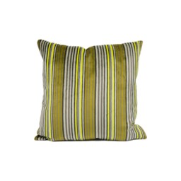 Modern Bright Striped Velvet Cushion Cover - Handmade Throw Pillow Designer Home D??cor - thumbnail 2