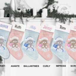 Personalised Christmas Stocking - Baby Girl Embroidered Name - thumbnail 4