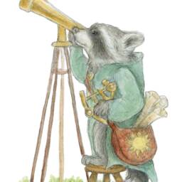 The Astronomer - Woodland Characters Series, A5 Art Print - thumbnail 2