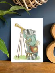 The Astronomer - Woodland Characters Series, A5 Art Print - thumbnail 1