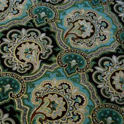 Valance Paisley Medallion, Green Gold Brown, Window Treatment Curtain, Valence Bedroom, Living Family Cotton, Top Home, Decor Decorations - thumbnail 2