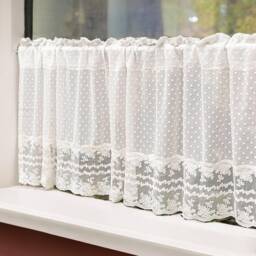 Floral Kitchen Sheer Curtain Farmhouse Lace Coffee Curtain - thumbnail 1