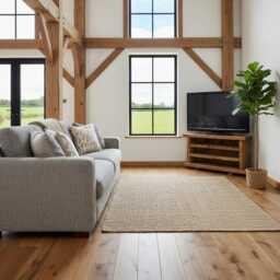 Handmade Solid Wood Corner Tv Stand, Rustic Media Console With Shelves - thumbnail 3