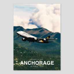 Triple Pack Anchorage Boeing 747 Prints - Atlas Air, Polar Air Cargo, Ups Aviation Art Bundle - Pilot Gift, Poster, Cargo Plane - thumbnail 3