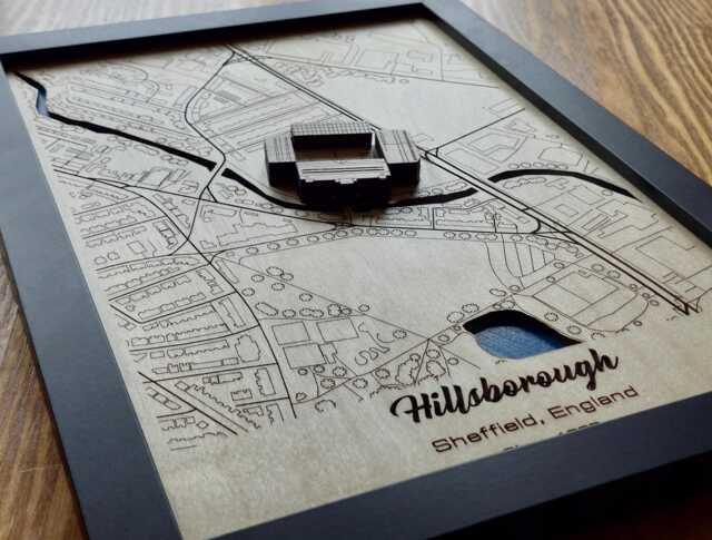 Hillsborough Wall Art Laser Engraved Wood, Sheffield Wednesday Fc Gift - image 1