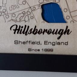 Hillsborough Wall Art Laser Engraved Wood, Sheffield Wednesday Fc Gift - thumbnail 3