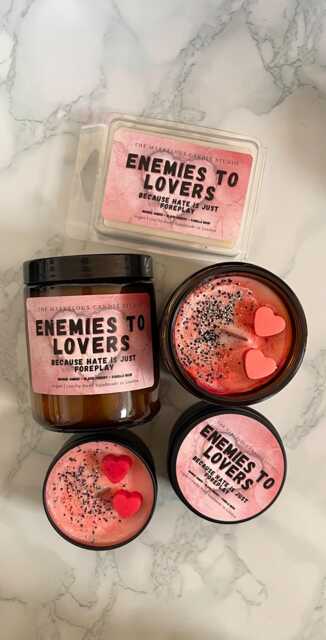 Enemies To Lovers Candle - Gift For Book Tropes Bookish Literary Bookworm Spicy Fantasy Romance - image 1