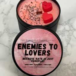 Enemies To Lovers Candle - Gift For Book Tropes Bookish Literary Bookworm Spicy Fantasy Romance - thumbnail 3