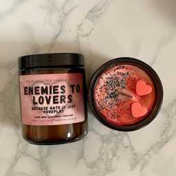 Enemies To Lovers Candle - Gift For Book Tropes Bookish Literary Bookworm Spicy Fantasy Romance - thumbnail 2