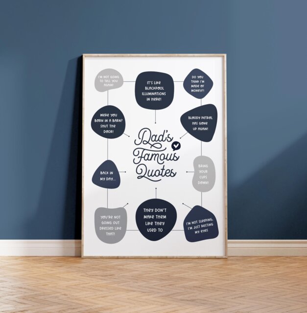 Personalised Dad's Famous Quotes Print, Funny Gifts, Birthday Gift, Prints For Him, Christmas Gift Dad, Father's Day - image 1