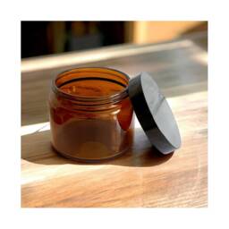 500Ml Large Amber Glass Jars With Black Airtight Lids - Herb Curing Jar, Candle Cosmetic Ointments, Creams, Balms, Salts, Butters - thumbnail 2
