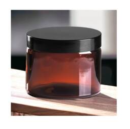 500Ml Large Amber Glass Jars With Black Airtight Lids - Herb Curing Jar, Candle Cosmetic Ointments, Creams, Balms, Salts, Butters