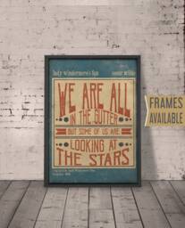 Oscar Wilde Print - Some Of Us Are Looking At The Stars Literary Framed Inspirational Quote Wall Art Bookish Christmas Gift - thumbnail 1