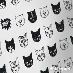 Cat Wall Decal Set For Cat Lover, Pattern Nursery, Face Vinyl Decal, Lover Gift - thumbnail 2