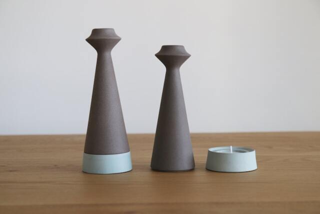 Shabbat Candlestick, Ceramic Candle Holder, Teal Decor, Ceramics & Pottery, Holders, Candles - image 1