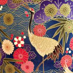 Japanese Crane Bird Lampshade/Hamdmade Design Kimono Table Lamp Ceiling Light - thumbnail 3