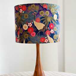 Japanese Crane Bird Lampshade/Hamdmade Design Kimono Table Lamp Ceiling Light - thumbnail 2