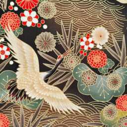 Japanese Crane Bird Lampshade/Hamdmade Design Kimono Table Lamp Ceiling Light - thumbnail 4