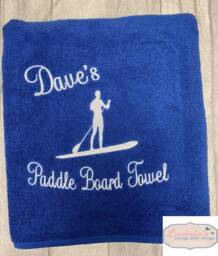 Personalised Embroidered Paddle Board Towel, Custom Name - thumbnail 1