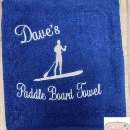 Personalised Embroidered Paddle Board Towel, Custom Name - thumbnail 2