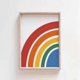 Set Of 3 Rainbow Nursery Prints, Initial Print, Name Boys Bedroom, Girls Kids Wall Art, Playroom Decor, Colourful Room - thumbnail 2