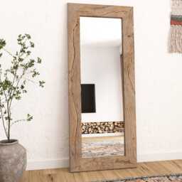 Antique Reclaimed Wood Floor Mirror - Rustic Full Length Custom Size Available Farmhouse Style - thumbnail 2