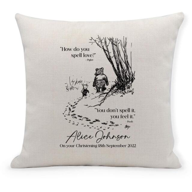 Winnie The Pooh Christening Cushion Classic Nursery Decor - image 1