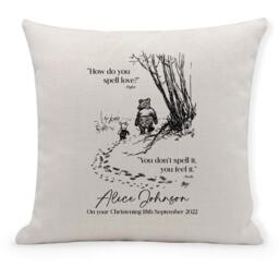 Winnie The Pooh Christening Cushion Classic Nursery Decor - thumbnail 1