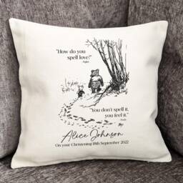 Winnie The Pooh Christening Cushion Classic Nursery Decor - thumbnail 2