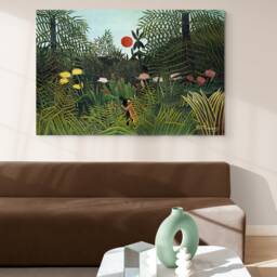 Henri Rousseau Virgin Forest Canvas Print - Sunset Jungle Art - thumbnail 2