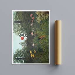 Henri Rousseau Virgin Forest Canvas Print - Sunset Jungle Art - thumbnail 3