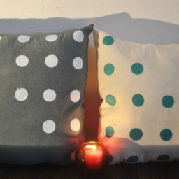 "Coppia Di Federe in Cotone Decorato, Bianco E Verde, ""Rainandsnow" - thumbnail 2
