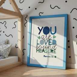 You Are Loved Print, Christian Prints, Boys Bedroom Nursery Wall Art, Toddler Bedroom, Bible Verse Decor - thumbnail 2