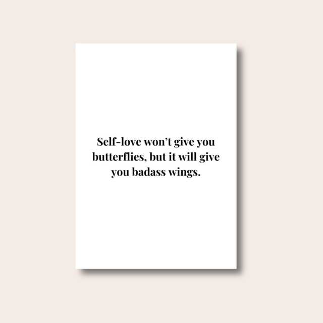 Self-Love Quote Print, Inspirational Quotes, Badass Wings Wall Art, Typography Poster, Empowering Decor, Modern Minimalist Print - image 1