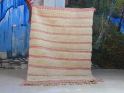 Custom Fabulous Boujad Rug, Authentic Moroccan Azilal White & Pink Carpet, Handmade Furniture, Bohemian Rug - thumbnail 1