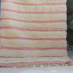 Custom Fabulous Boujad Rug, Authentic Moroccan Azilal White & Pink Carpet, Handmade Furniture, Bohemian Rug - thumbnail 3