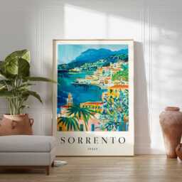 Sorrento Italy Travel Poster Amalfi Coast Wall Art - thumbnail 2