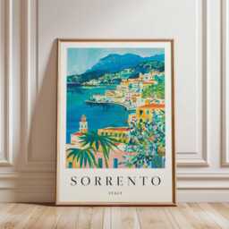 Sorrento Italy Travel Poster Amalfi Coast Wall Art - thumbnail 3