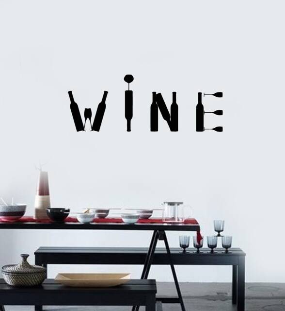 Wine Vinyl Wall Decal Bottles Bar Restaurant Decor Stickers Mural - #2777Di - image 1