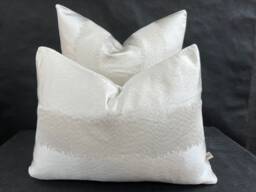 Luxury Designer Taupe Neutral Contemporary Satin Striped Fabric Cushion Pillow Cover