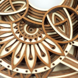 "Layered 3D Wood Art - ""Peacock Mandala" - thumbnail 3