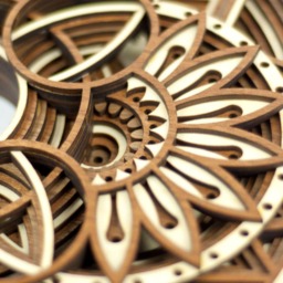 "Layered 3D Wood Art - ""Peacock Mandala" - thumbnail 2