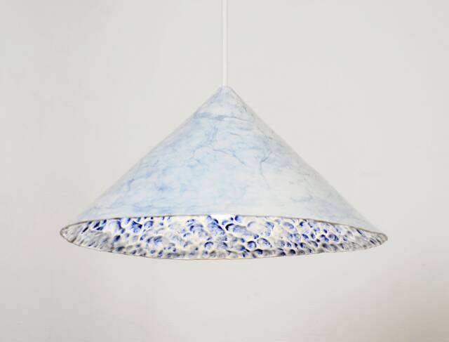 Blue Ceramic Kitchen Island Pendant Light Handmade Rustic Hanging Lamp Farmhouse Ceiling Lighting - image 1