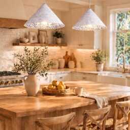 Blue Ceramic Kitchen Island Pendant Light Handmade Rustic Hanging Lamp Farmhouse Ceiling Lighting - thumbnail 2
